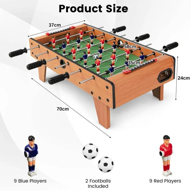 Wooden Foosball Table Set with Footballs – Kids & Adults Game