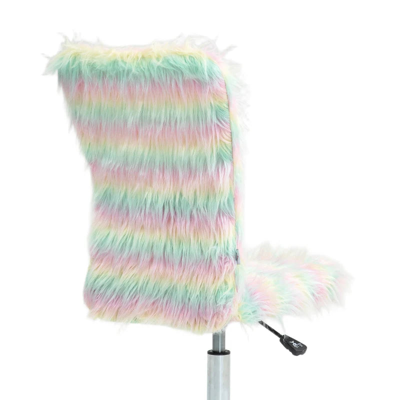 Fluffy Desk Chair – Armless, Adjustable Height, Unicorn Tone