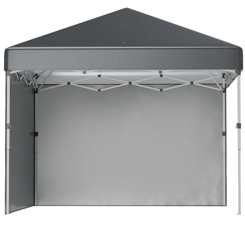 Dark Grey Party Gazebo with Sidewalls, Wheeled Bag & Leg Weights Included 3x3M