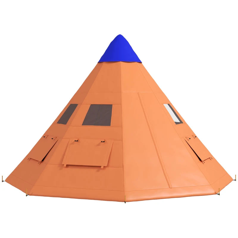 6-Person Teepee Tent – Easy Setup Tipi Style, Orange