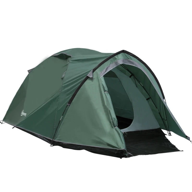 Green Dome Tent for Family Camping – 3-4 Person with Windows