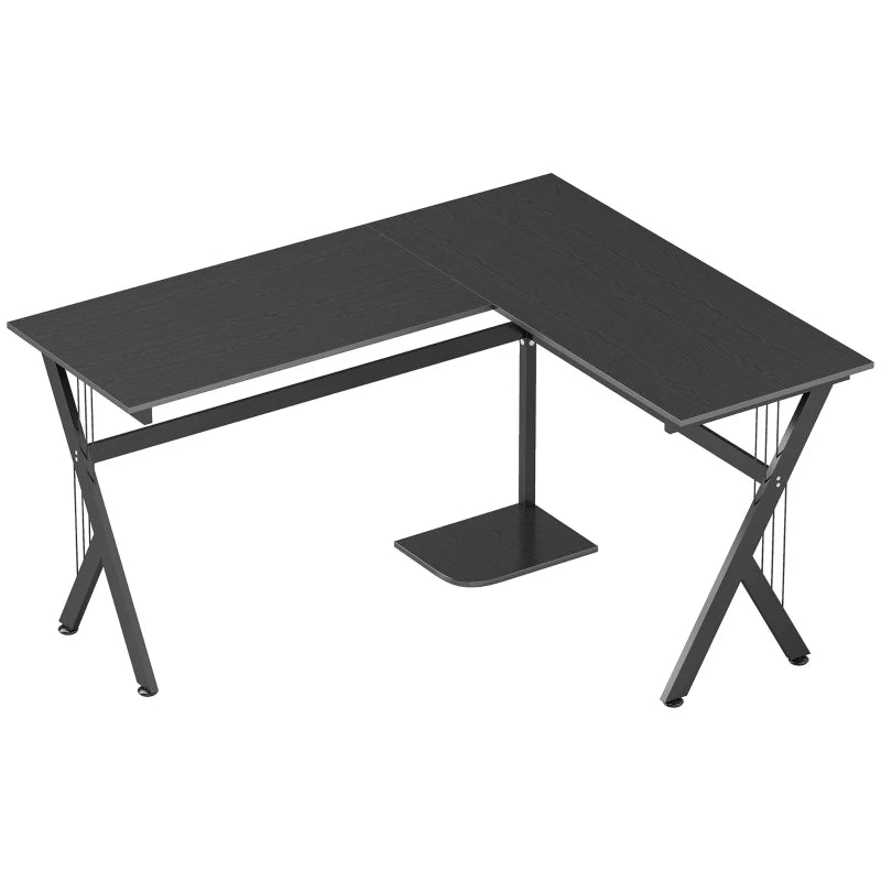 Home Office L-Shaped Computer Desk – Black, 155x130cm