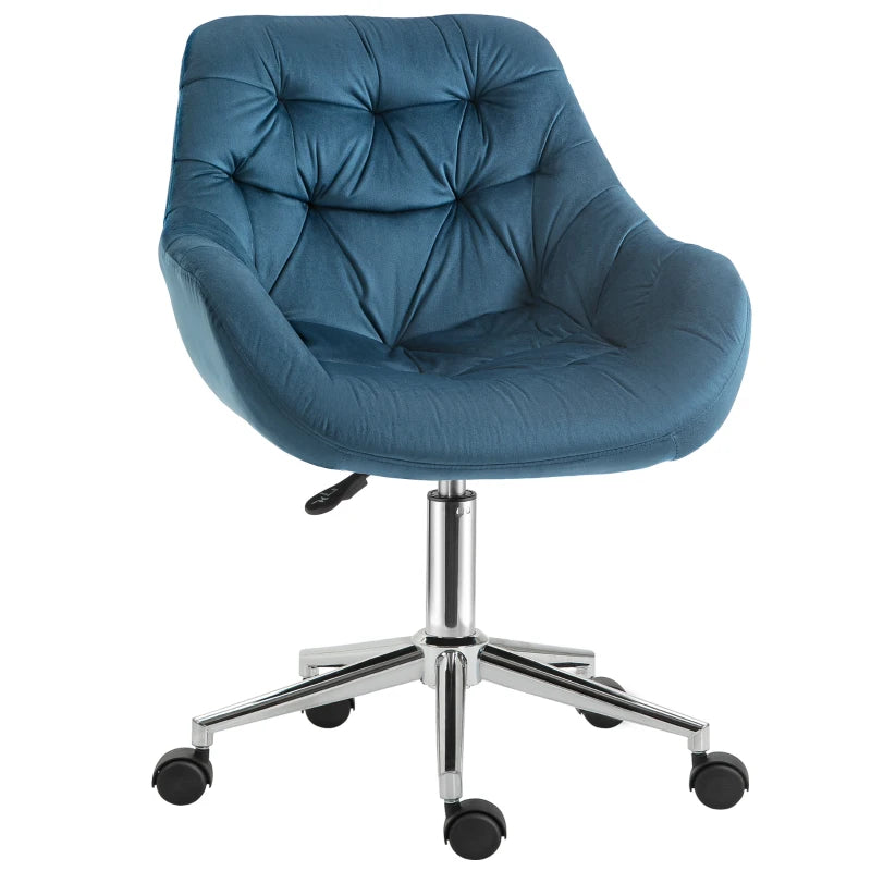 Blue Velvet Ergonomic Office Chair for Home Desk