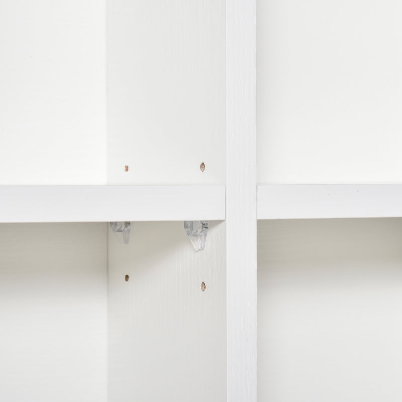 CD Storage Rack – White, 89x130.5cm with Adjustable Shelving