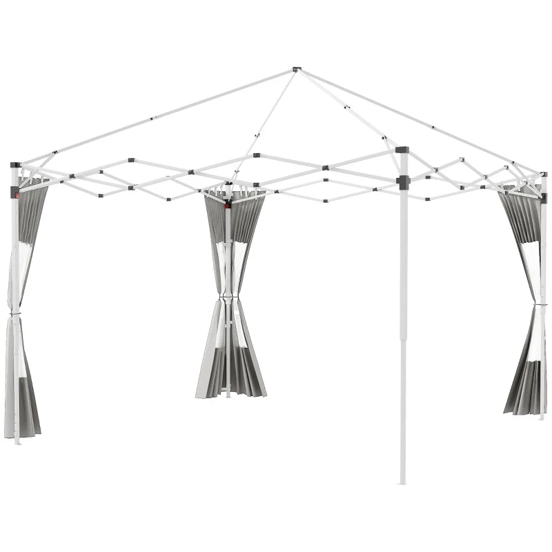 Durable Grey Outdoor Gazebo Replacement Canopy Walls Set, Two Pieces, 295cm