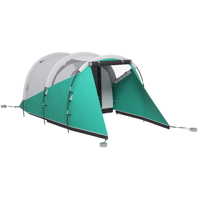 Water-Resistant 3-Person Tunnel Tent with Two Rooms