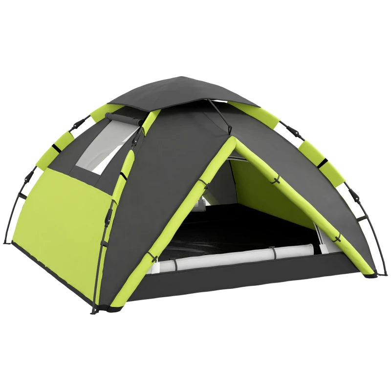 2-Person Camping Tent – One Room Design with Accessories, Green