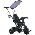 Kids Tricycle with 5-Point Harness and Removable Canopy – 6-in-1 Design, Dark Blue