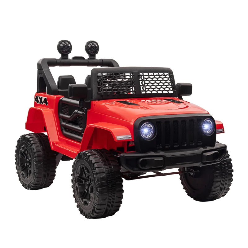 Red 12V Kids Electric Ride-On Off-Road Car with Remote Control, Horn & Suspension