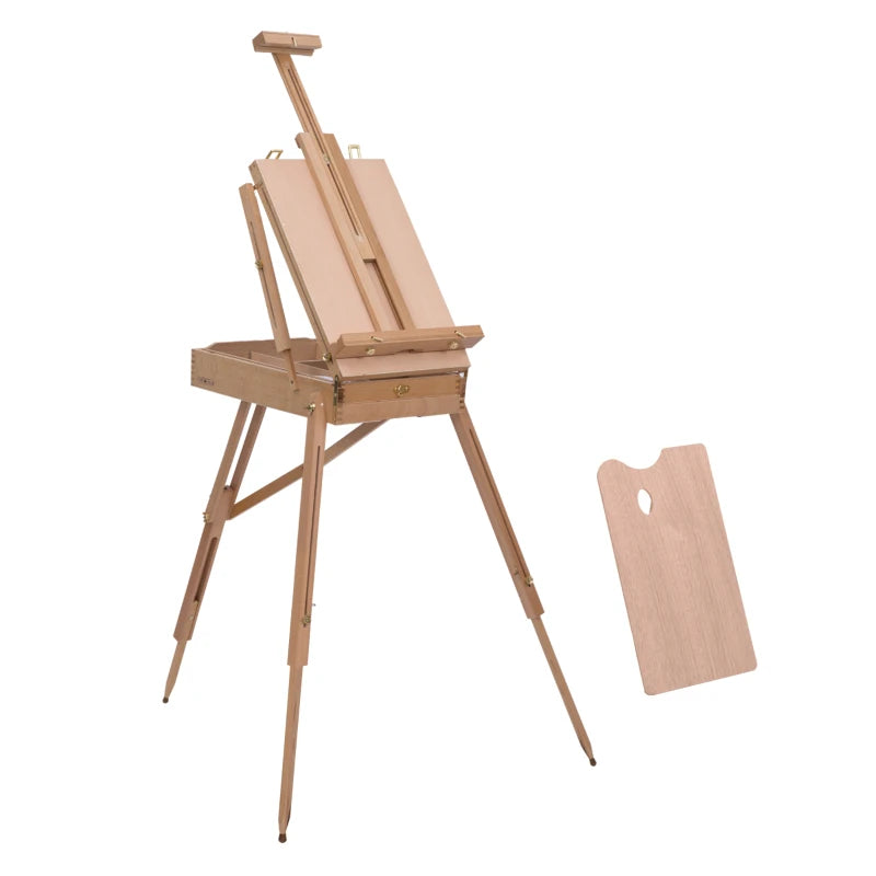 Folding Artist Easel - Lightweight Natural Wood