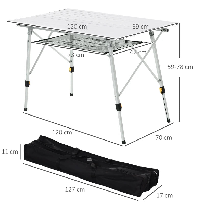 Portable 4FT Folding BBQ Picnic Table with Carrying Bag
