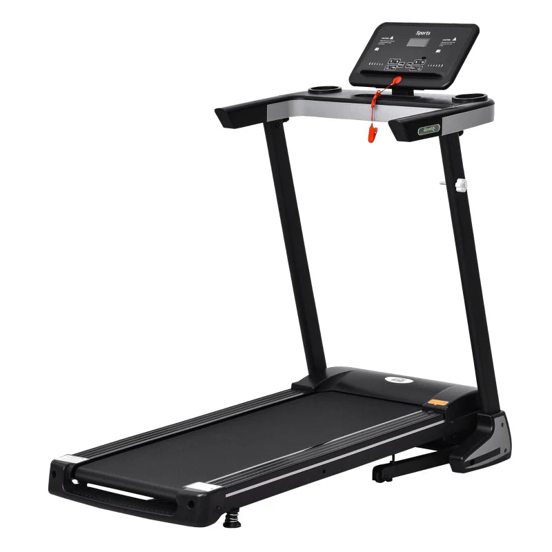Black Folding Treadmill – Motorized Home Running Machine with LCD
