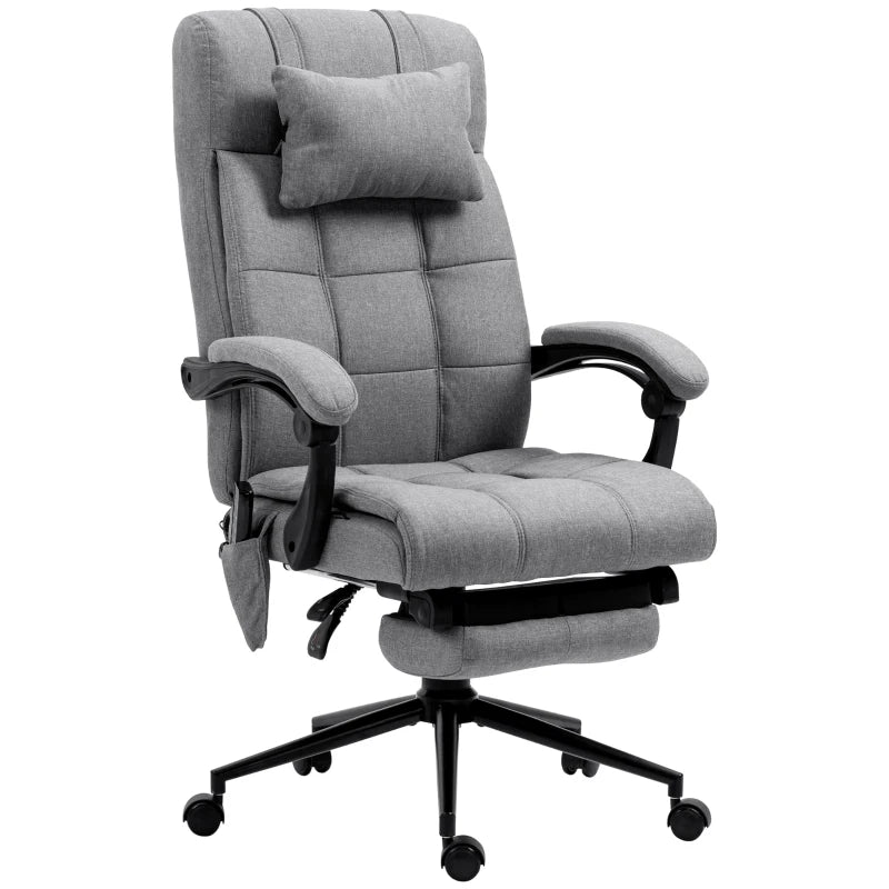 Grey Office Chair with 6-Point Vibration Massage & Heat
