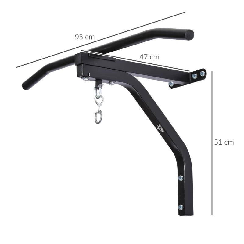 Punching Bag Bracket with Pull-Up Bar – Wall Mounted Gym Frame