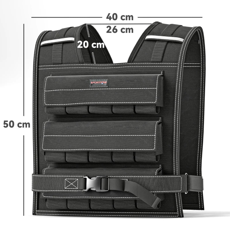 Exercise Weighted Vest – 15KG Adjustable, Reflective for Safety