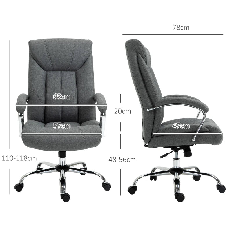 Grey Office Chair – Fabric, Adjustable & Swivel Base