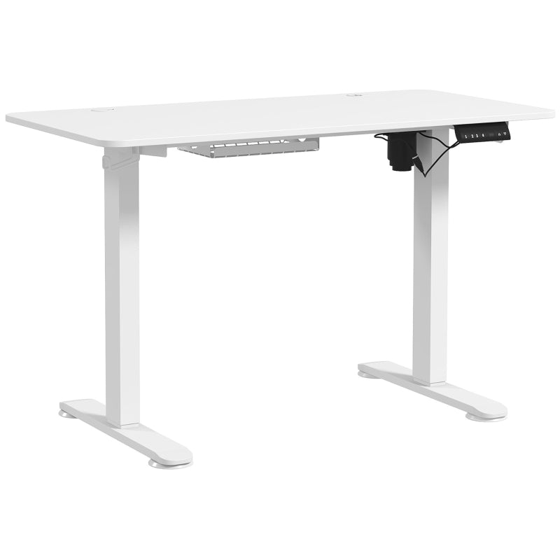White Height Adjustable Desk – Electric Sit Stand Table 120x60cm