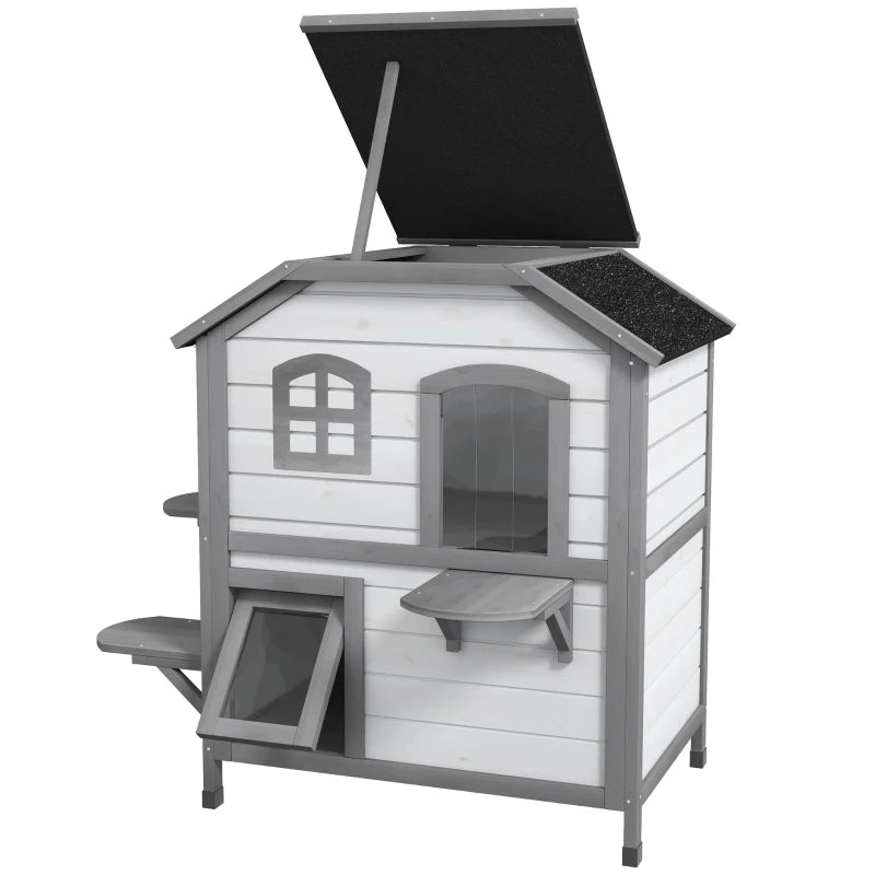 Escape Door Cat House – 2-Story White