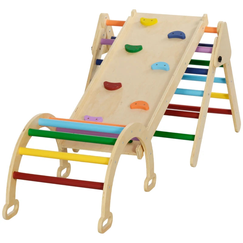 Multicoloured Toddler Climbing Frame with Ramp & Arch, 5-in-1 for Ages 18-48 Months