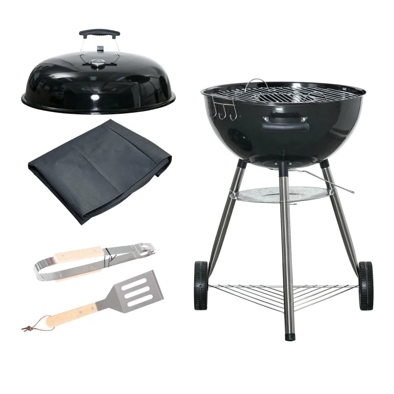Portable Black Kettle Charcoal Grill Ideal for Backyard and Outdoor Cooking