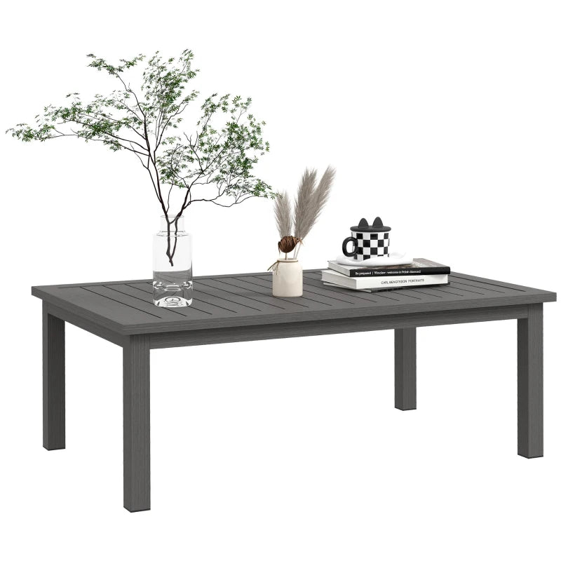 Brown Aluminium Outdoor Coffee Table for Garden, Patio or Balcony – 100cm x 60cm