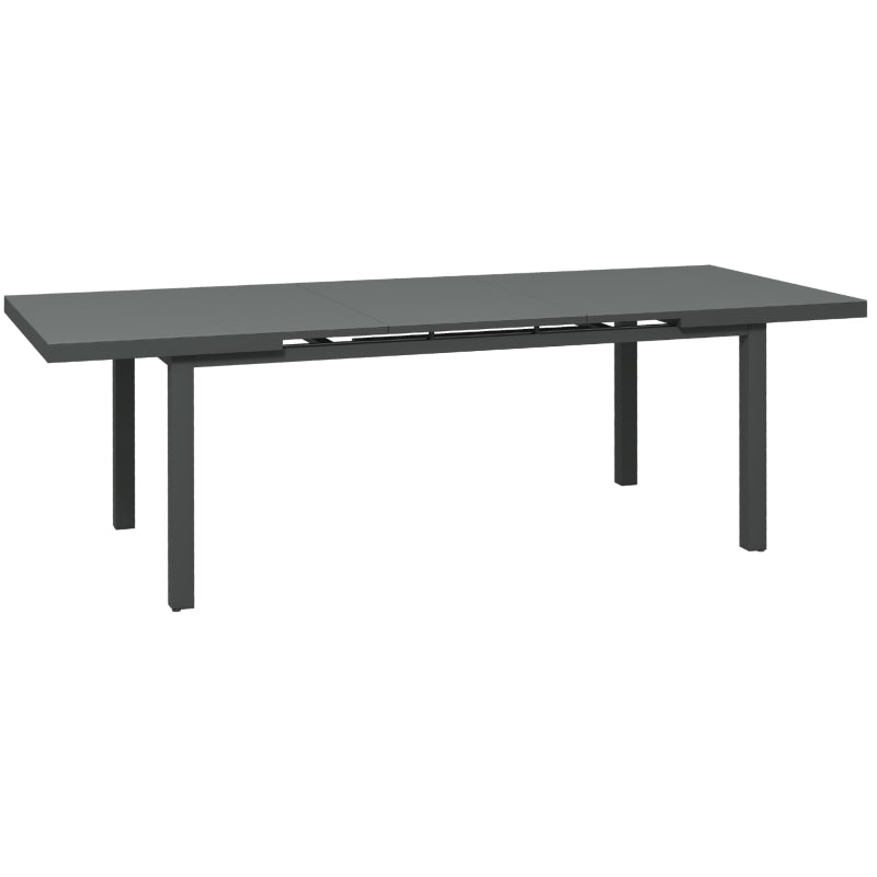 Large 246cm Extending Aluminium Garden Table for 6-8, Rectangle Outdoor Dining Table