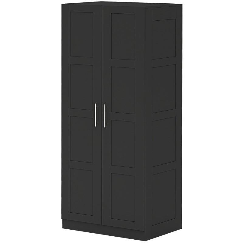 Double Door Wardrobe with Shelving – Black Bedroom Closet