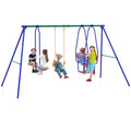 Three-In-One Kids Metal Swing Set with Swing, Glider & Rocking Chair – Ages 3+