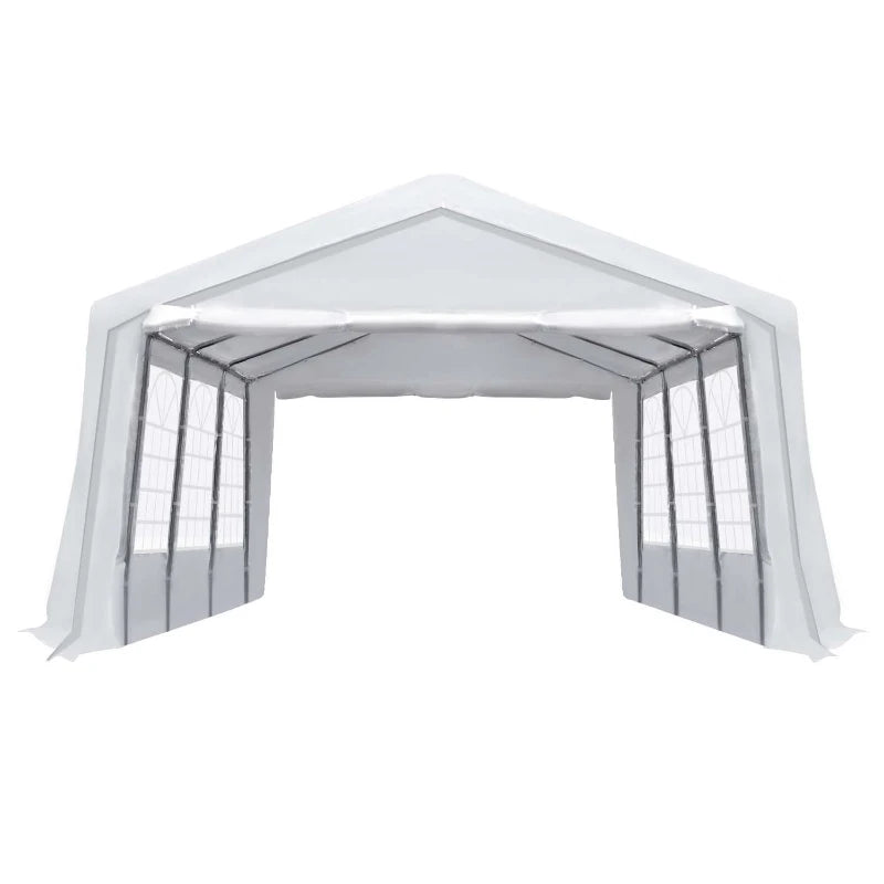 Spacious Garden Gazebo Marquee with Level 4 Wind Protection and White Canopy 8x4m