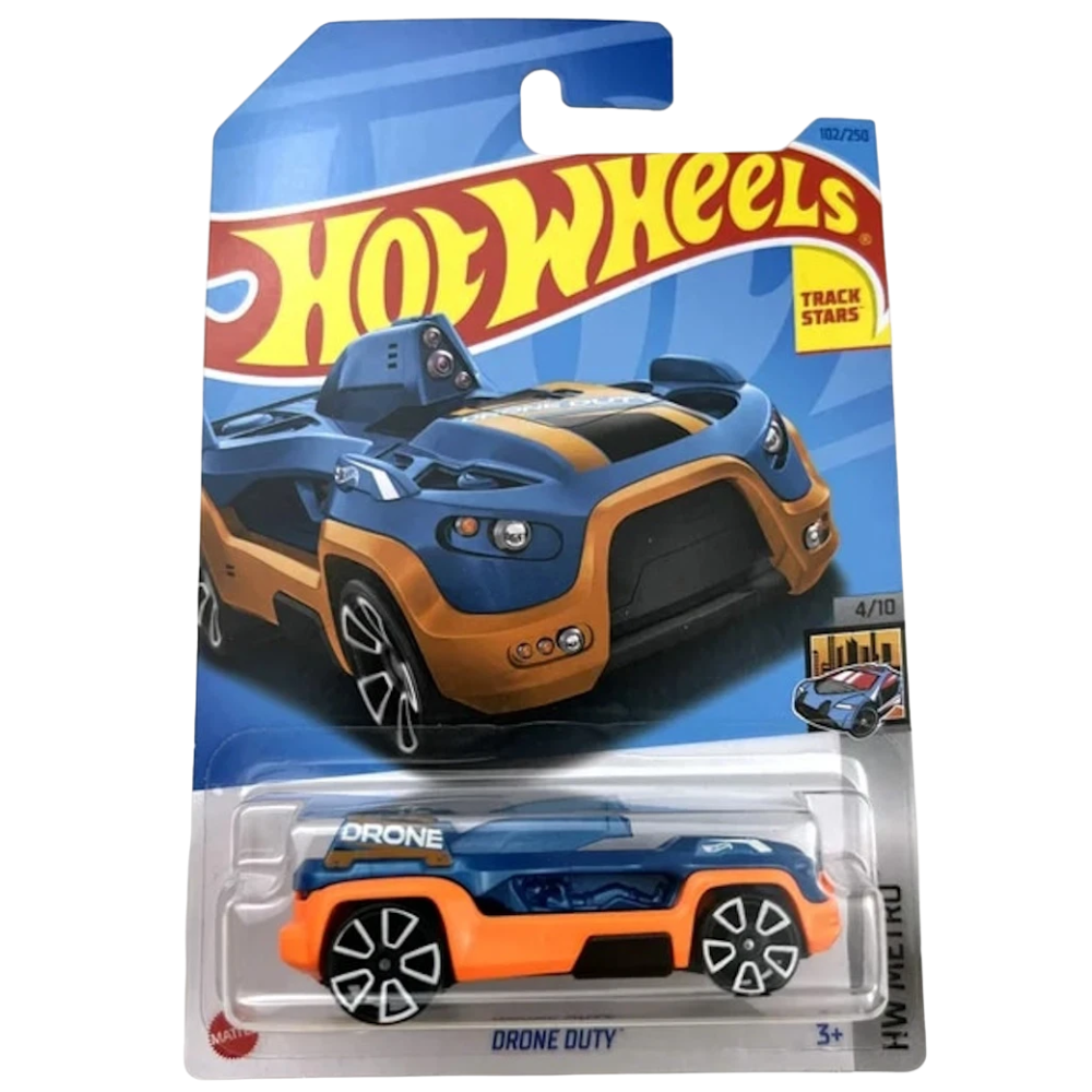Hot Wheels Die-Cast Drone Duty Toy Vehicle Futuristic Aerodynamic Design for Kids