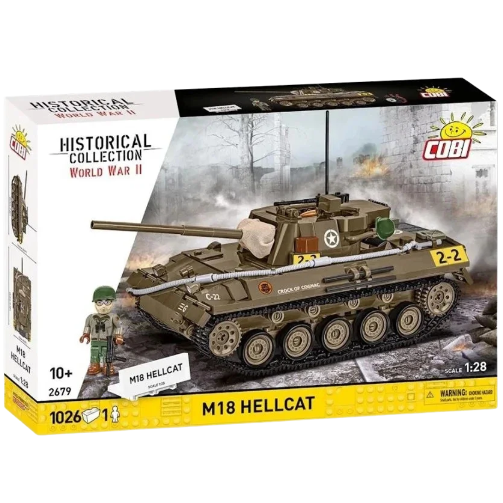 Cobi M18 Hellcat Building Blocks Set, Military Tank Destroyer Model Kit for History Fans