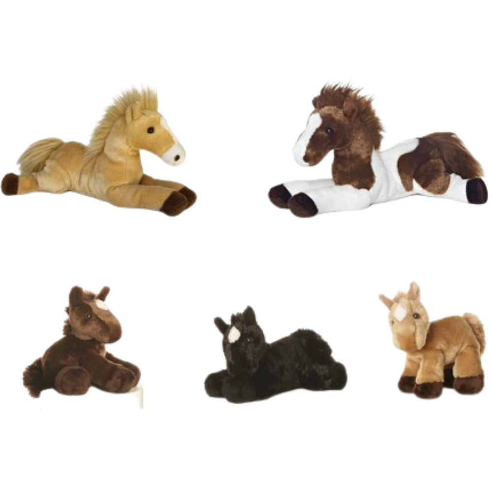 New Aurora Plush Flopsies Horse Cuddly Soft Foal Toy Pony Teddy Animal Gift 20cm