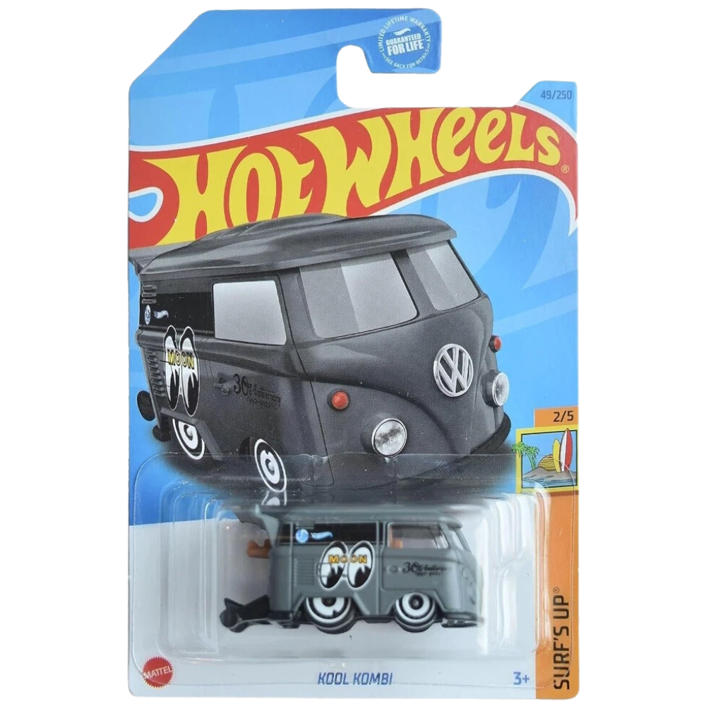 Hot Wheels Surfs Up Kool Kombi 1:64 Die-Cast Vehicle with Surfboard Beach Theme Collectible