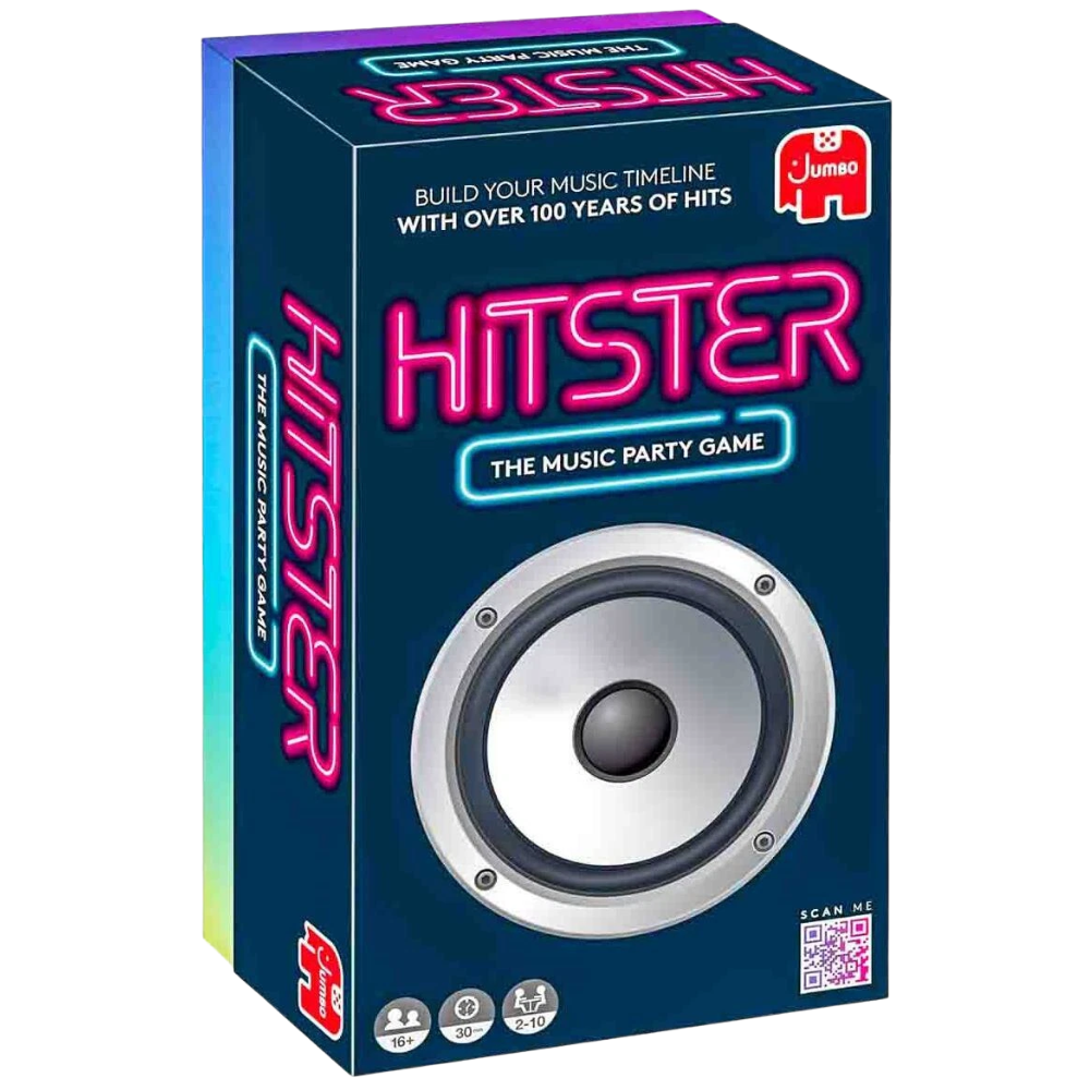 Hitster the Music Party Game by Jumbo 300+ Music Hits Card Game 2-10 Players Ages 16+