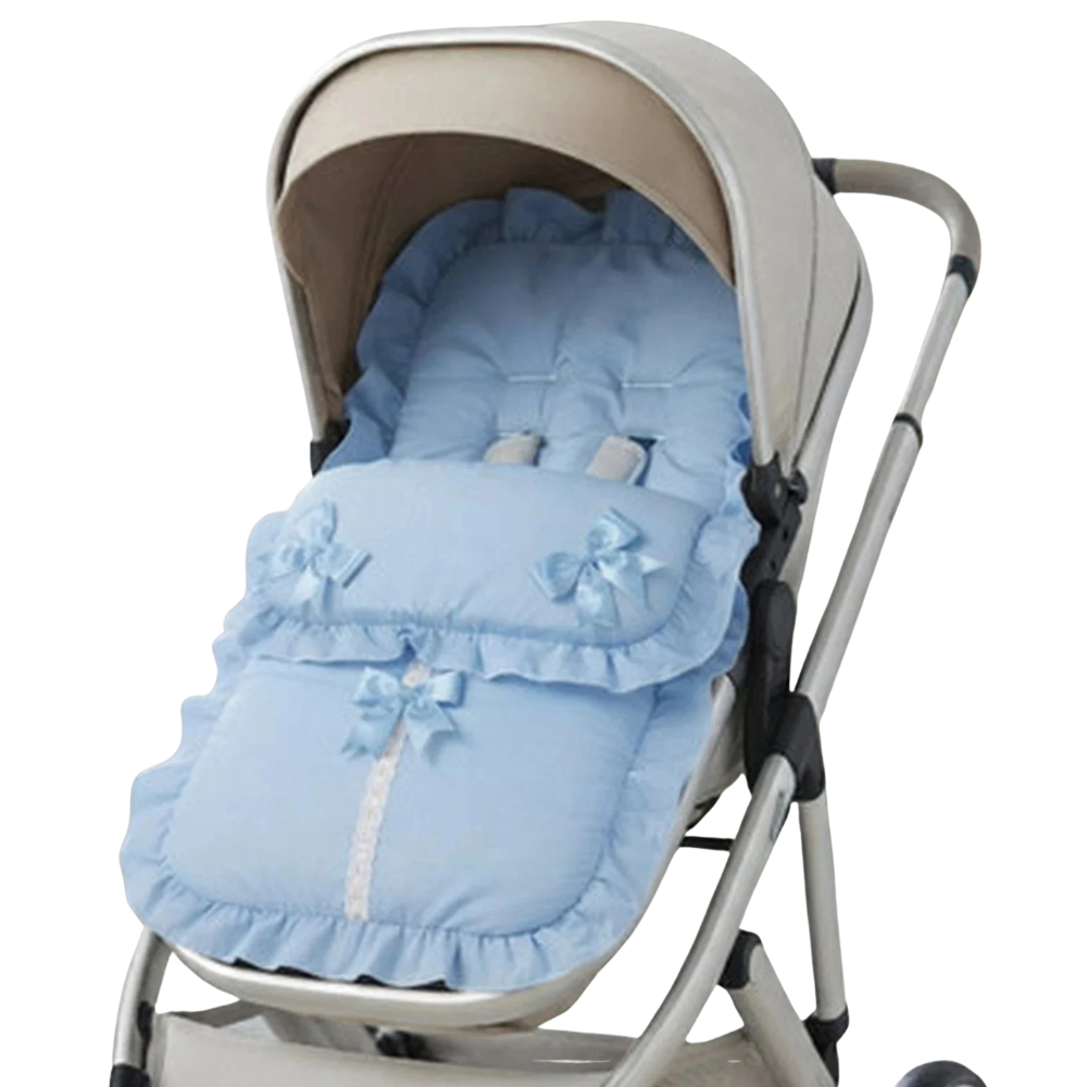 Sky Blue Baby Buggy Footmuff and Cosy Toes Pram Liner for Pushchair Comfort and Warmth