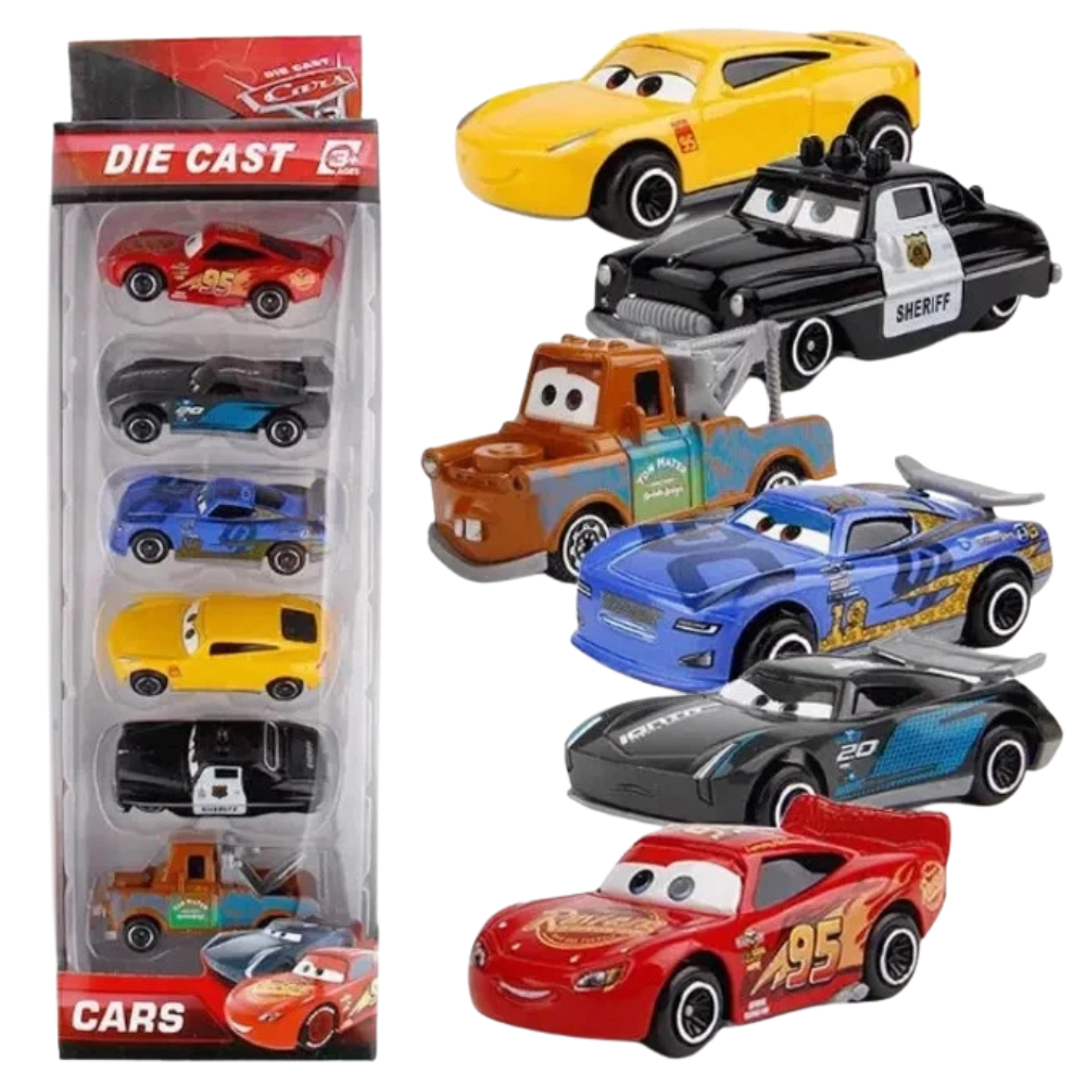 6pcs Pixar Cars Lightning Mcqueen Racer Model Car Set Kids Toy Collectible Racing Gift