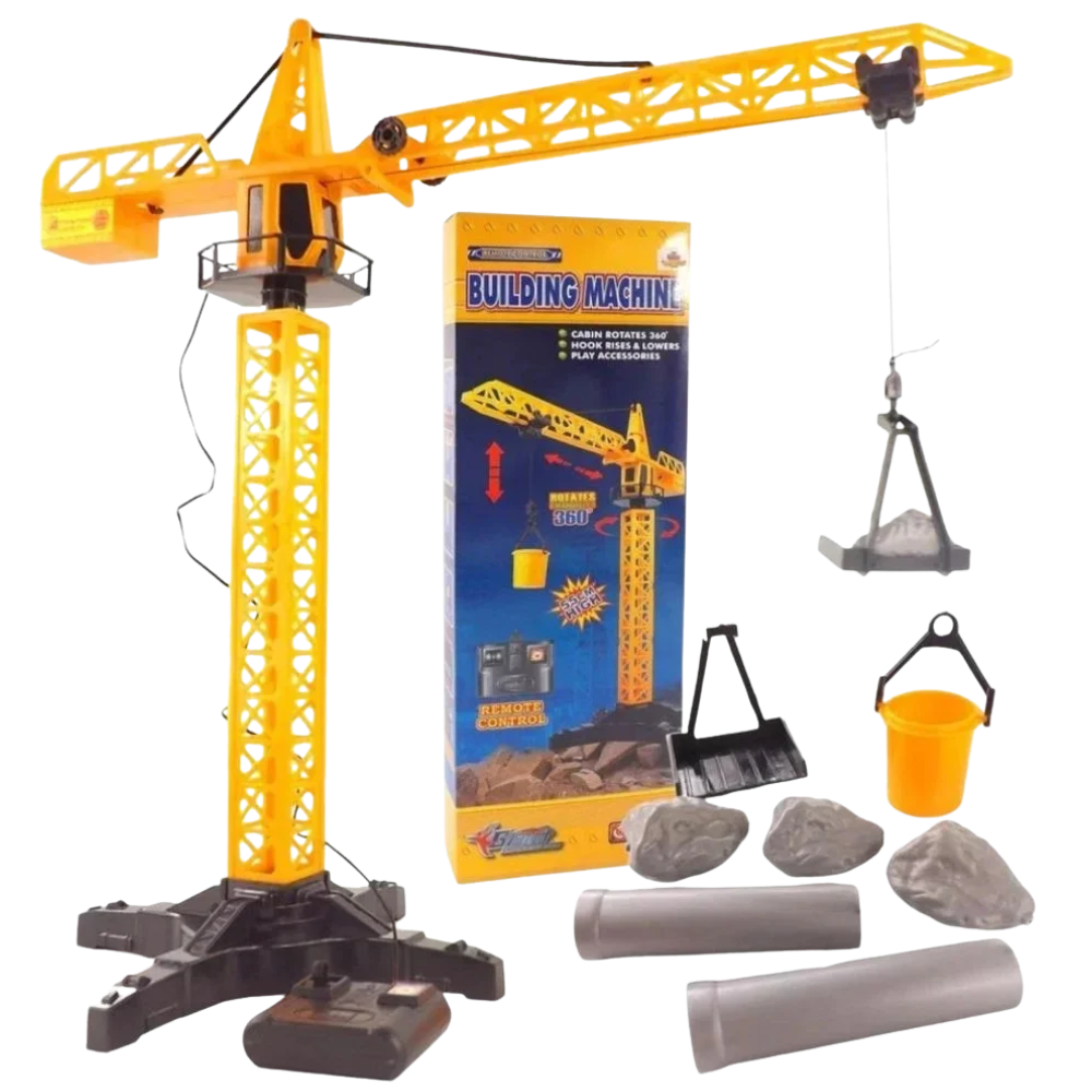 Cable-Controlled Crane Toy for Kids, Construction Vehicle with Remote Cable Operation