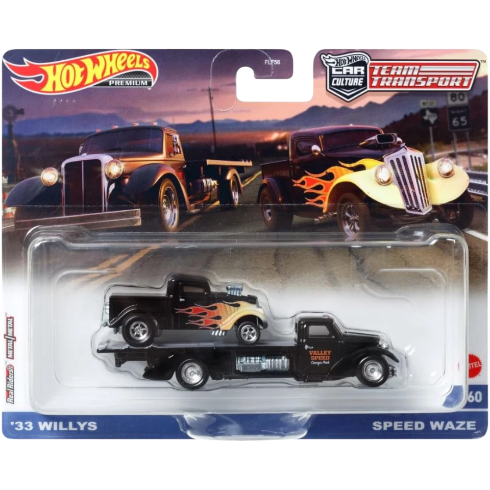 Hot Wheels Willys 1933 #60 Team Transport Set of 2 Vehicles Mattel Die-Cast Toy Cars