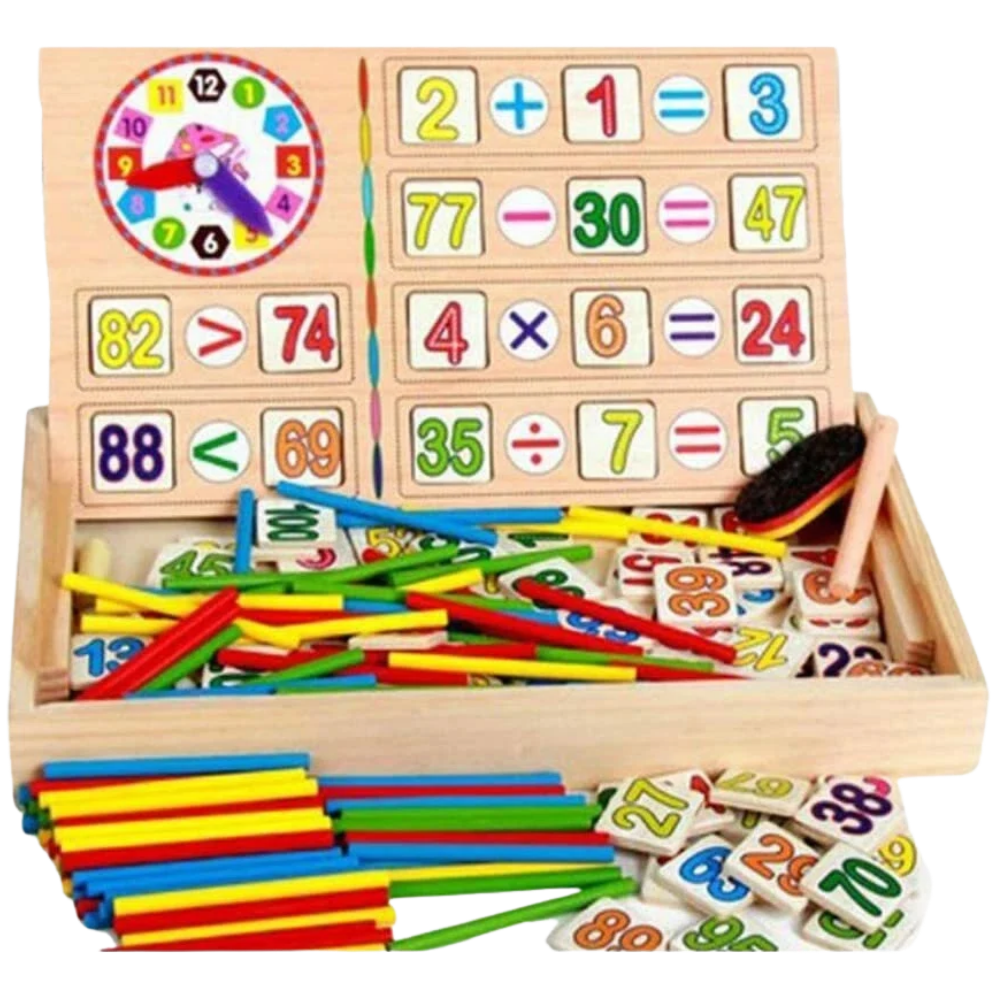 Wooden Math Counting Sticks Learning Numbers Educational Operation Box Game for Kids Uk