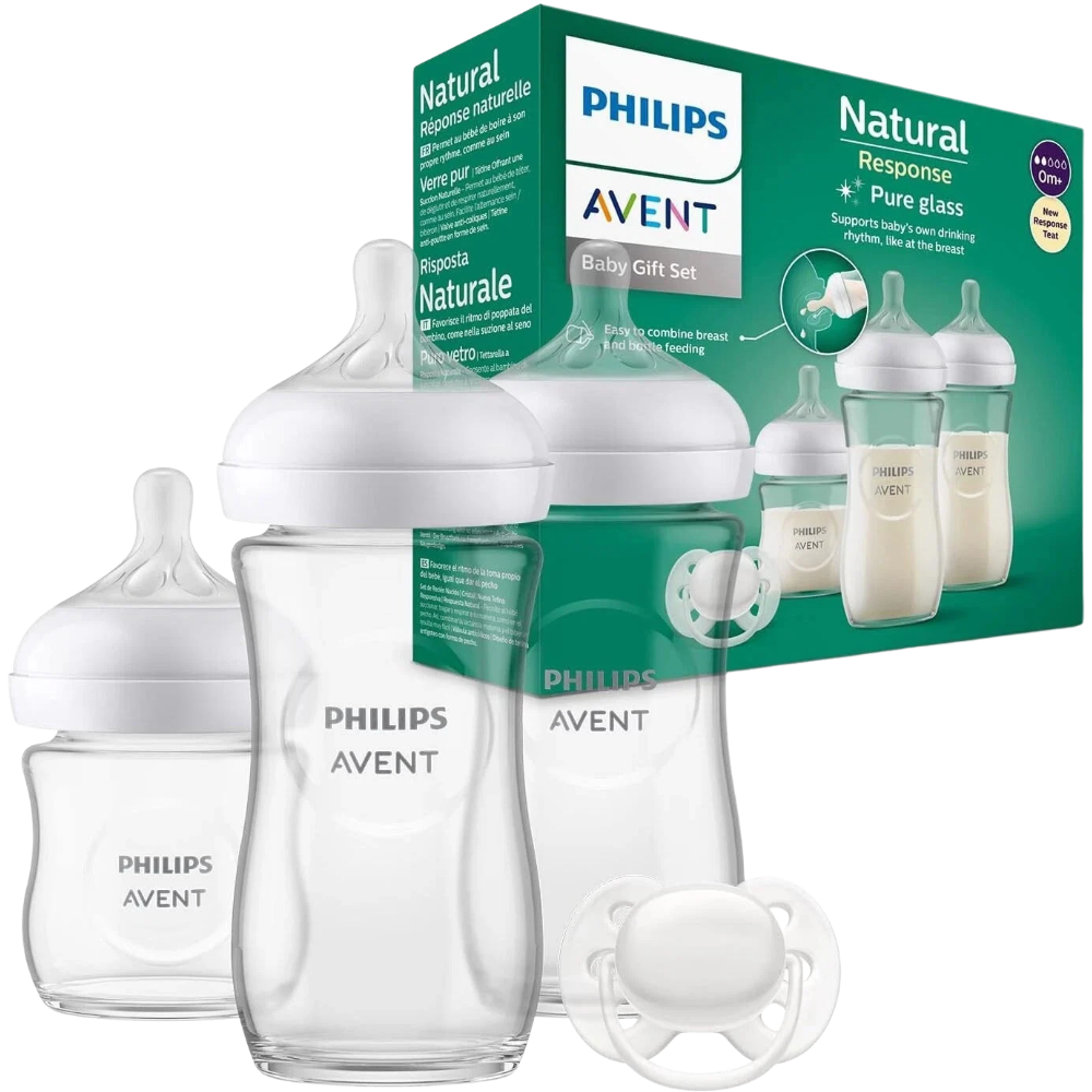 Philips Avent Scd878/11 Glass Baby Bottle Newborn Gift Set Infant Feeding Essentials