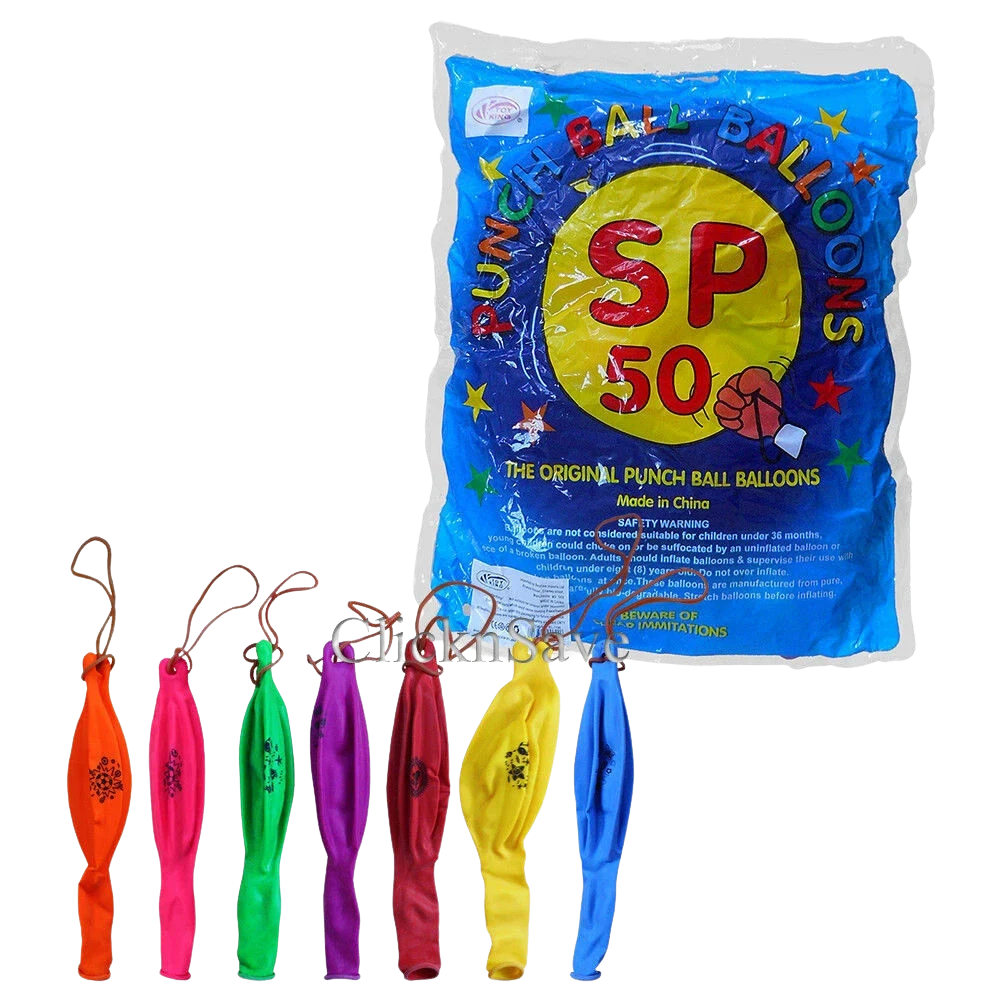 50 Large Punch Balloons for Kids Party Bag Fillers Loot Bags and Children's Party Toys Uk