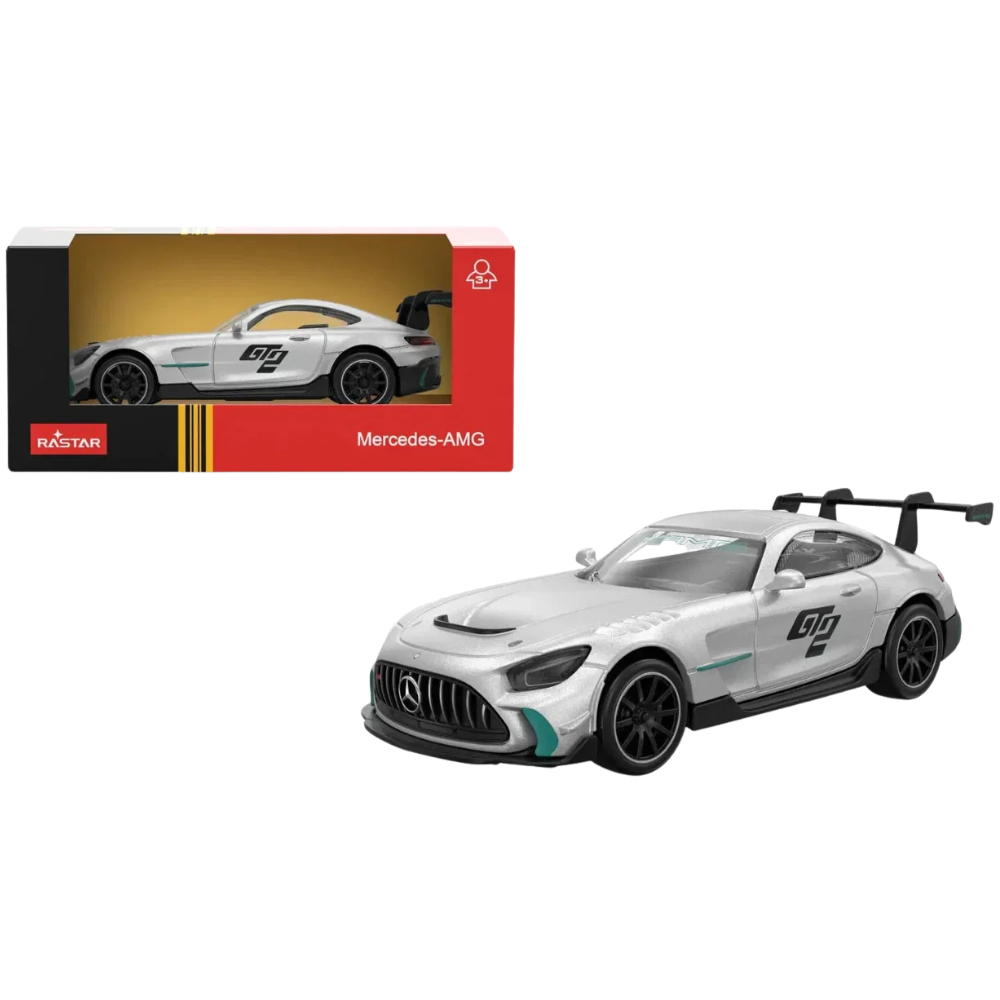 Rastar Mercedes-Amg Gt2 Germany Sports Car Diecast Model Toy Silver 1:43 Scale Collectible