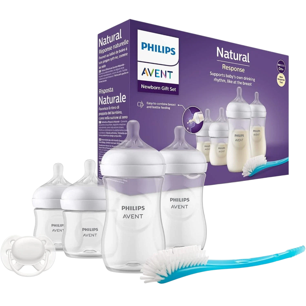 Philips Avent Natural Response Bottle Newborn Gift Set Scd838/11 Baby Feeding Essentials