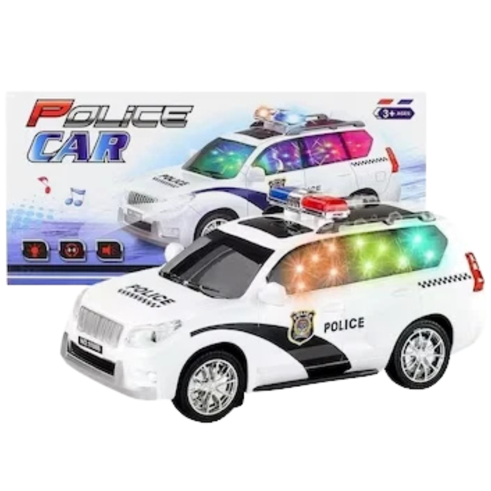Police Jeep Toy with Flashing Lights and Sounds Bump and Go Action Vehicle for Kids Fun