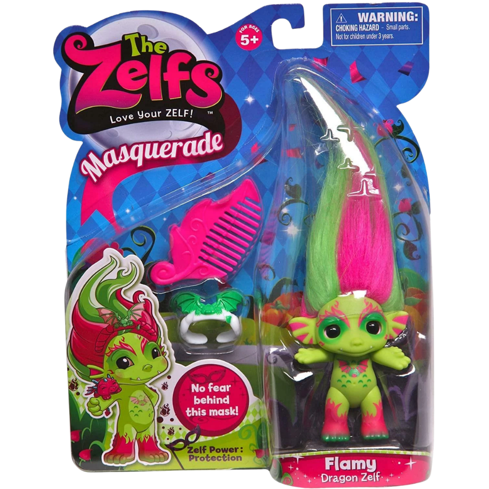 The Zelfs Masquerade Flamy Series 2 Medium Dragon Zelf 8cm Collectible Figure with Hair Accessories Comb