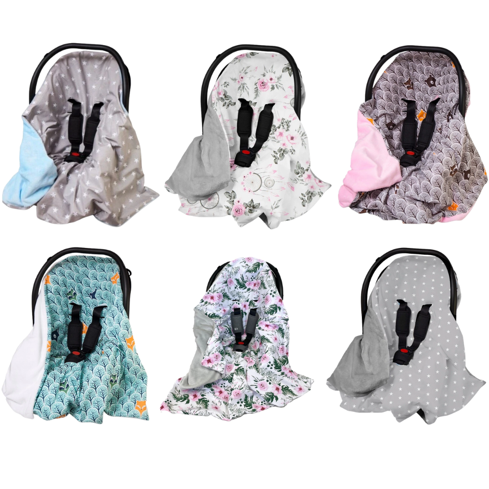 Baby Blanket Car Seat Reversible Wrap Plush Soft Double Sided Cotton 100x100cm