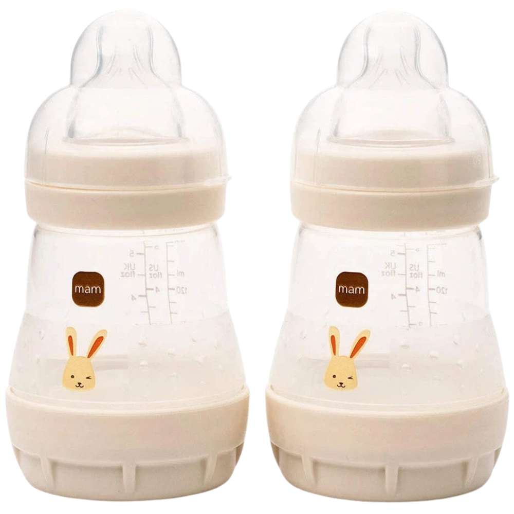 Mam Easy Start Anti-Colic Baby Bottles 2-Pack 160ml Neutral Self-Sterilising New Uk