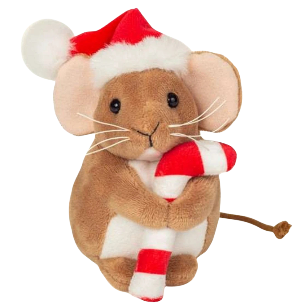 Teddy Hermann Christmas Mouse Plush Soft Toy with Candy Cane Festive Teddy Gift 94616 Bnwt