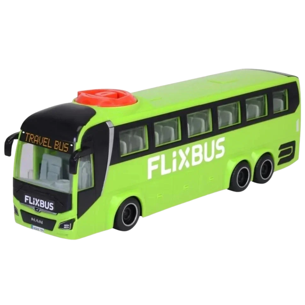 Flixbus Tourist Bus Toy 26.5cm, Realistic Passenger Coach Model for Kids and Collectors