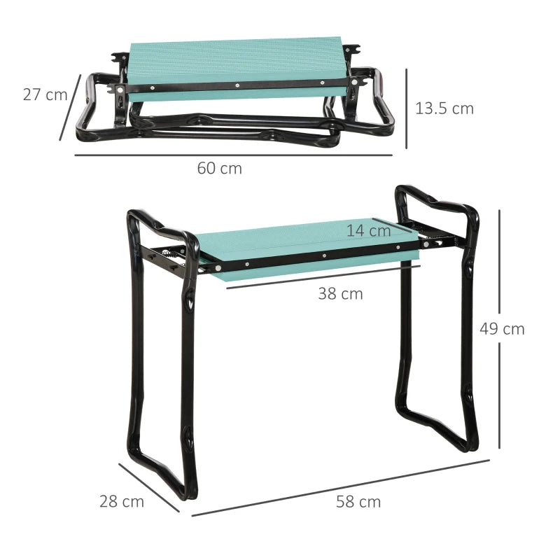 Foldable Garden Kneeler and Seat – Comfortable Knee Support Bench, Green
